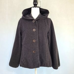 Eileen Fisher Hooded Wool Blend Coat